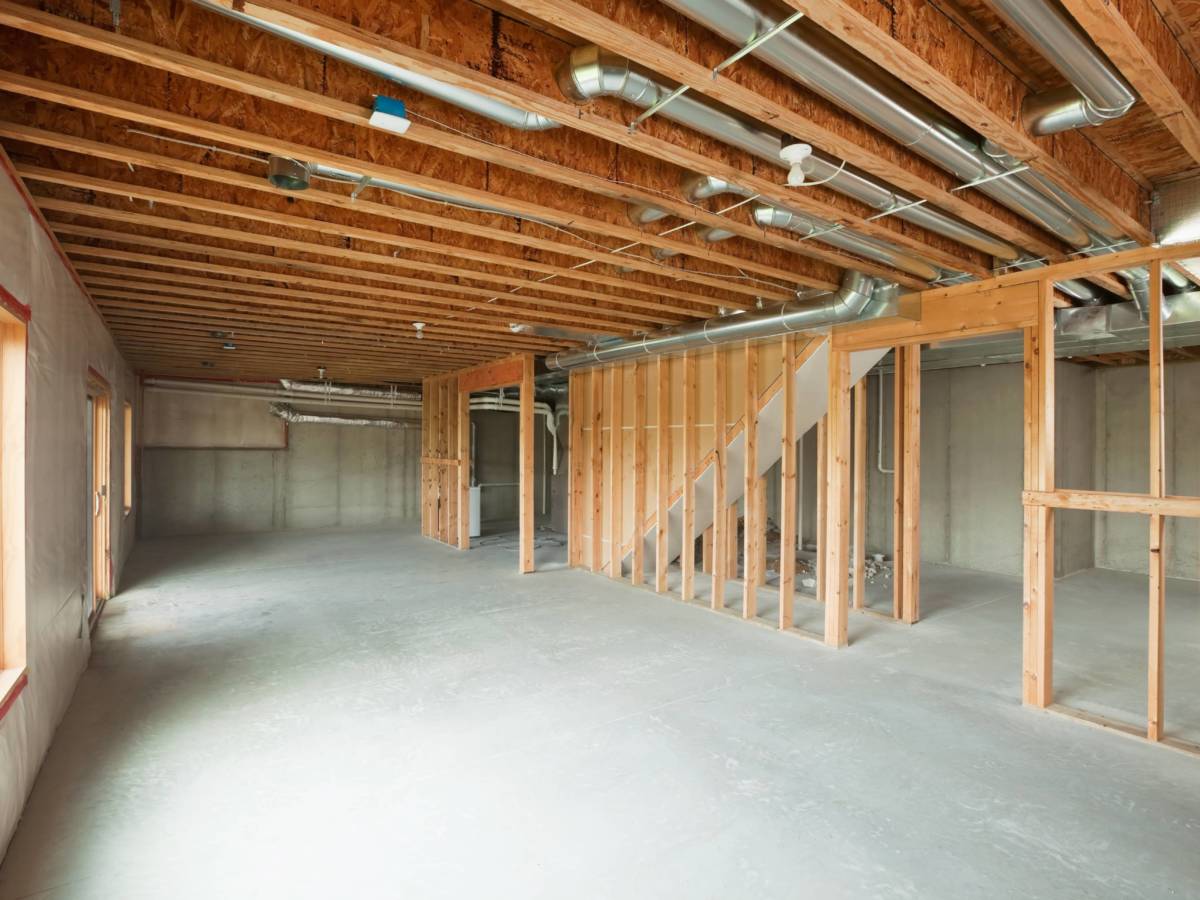 Residential basement framing detail