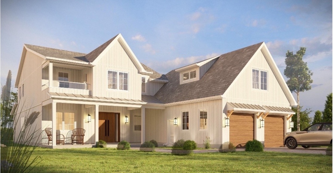 Custom home exterior concept for residential carpentry planning